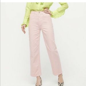 J Crew Slim Wide-Leg Washed Canvas Ankle Pant